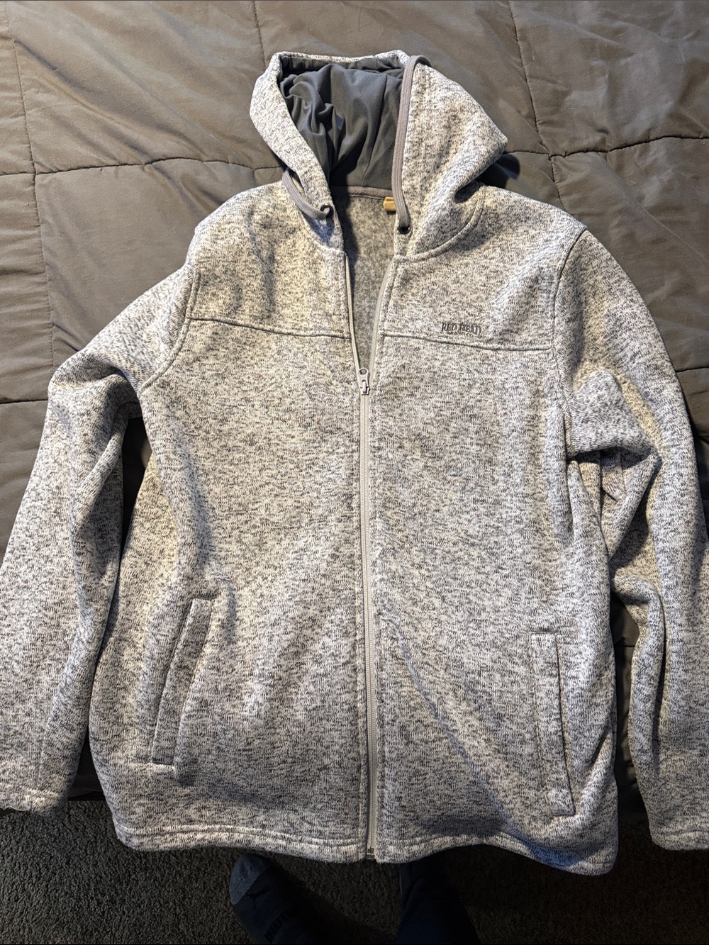 RedHead Light Heather Gray Hooded Zip Jacket